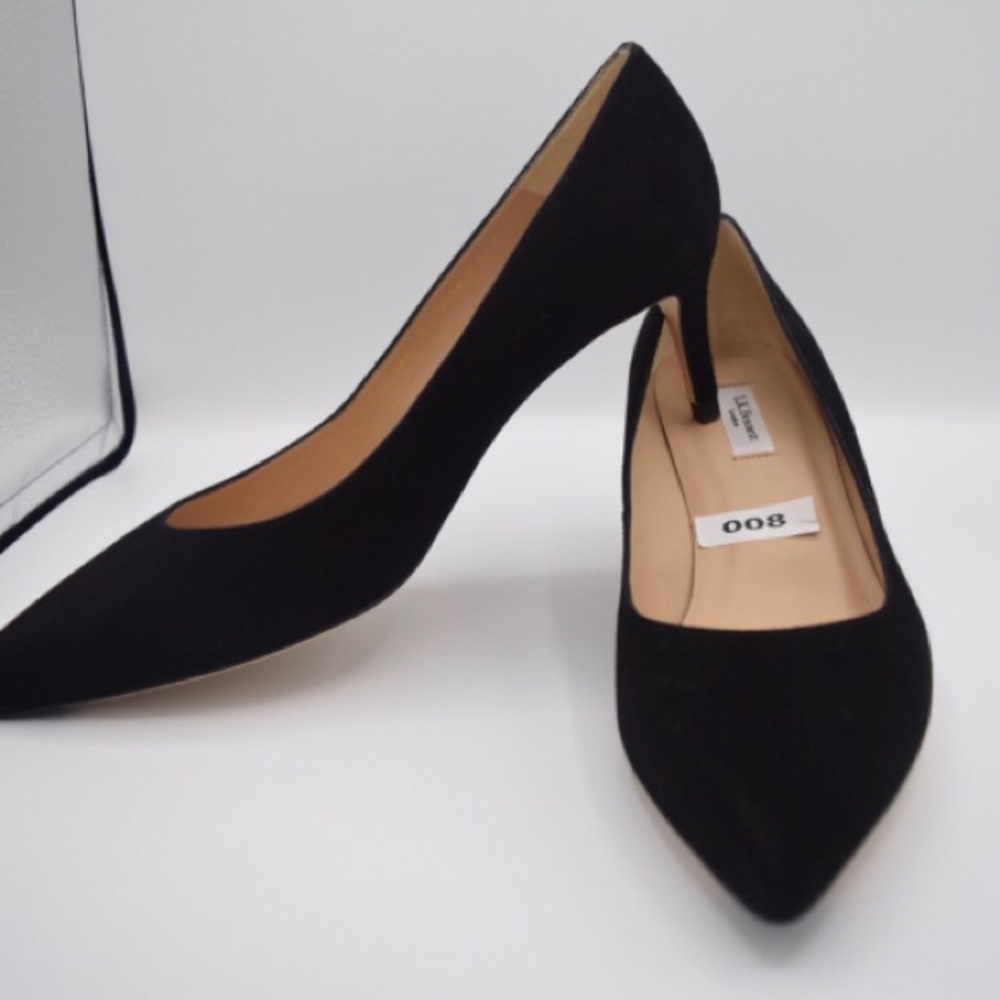 L.K. Bennett size 9.5 black suede pumps.